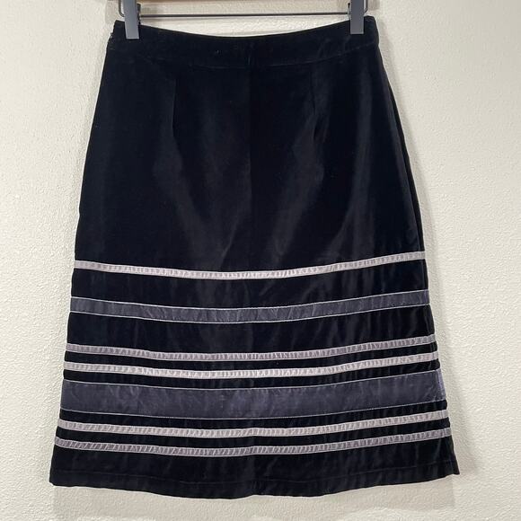 Vintage Y2k Boden Black Velvet Skirt Whimsigoth Visual Kei Forest Nymphette 2 - Picture 2 of 6